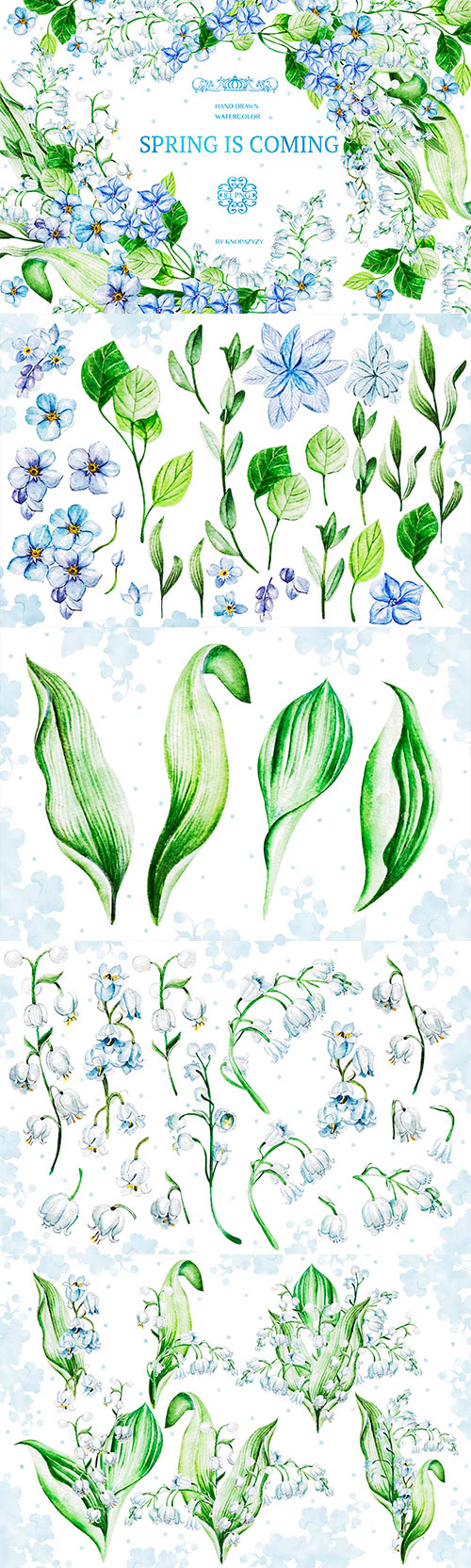 Watercolor Clipart - Spring is Coming KZHF4AP