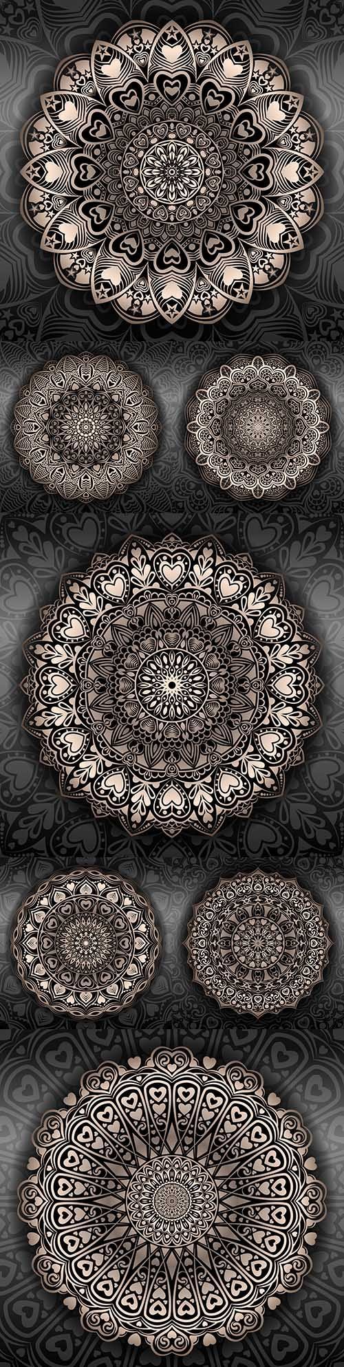 Creative luxury mandala with heart-shaped illustration