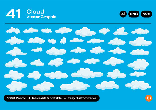 White Cloud Vector Collection 9LSCNSS