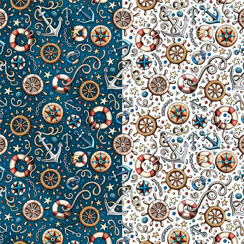 Nautical Cartoon Seamless Pattern 2CVQWXB