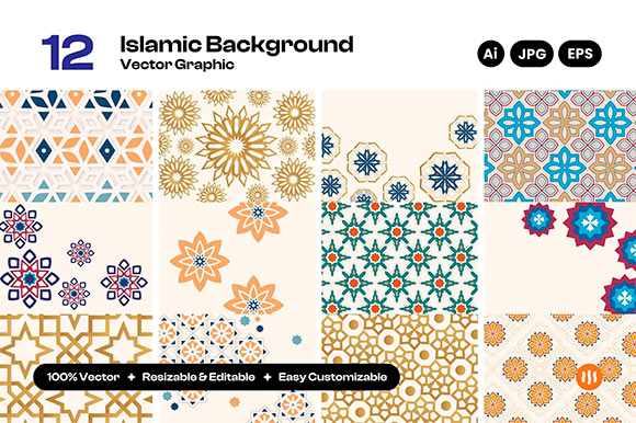 Ornamental Islamic Background Collection SWHS822