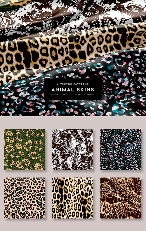 6 Animal Skins Vector Patterns 4UW8BVP