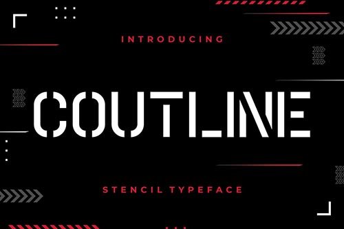 Coutline Stencil Typeface