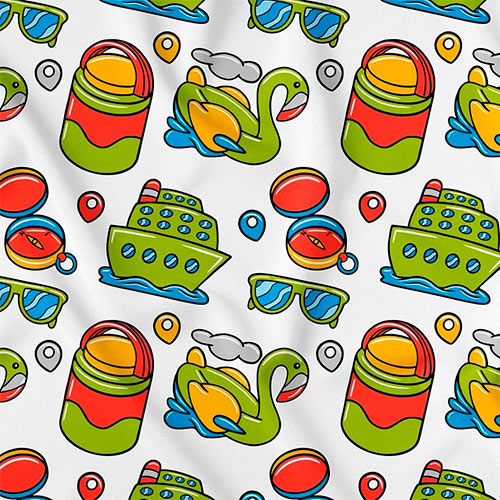 Traveller Kawaii Doodle Seamless Pattern #01 YN7DUCF