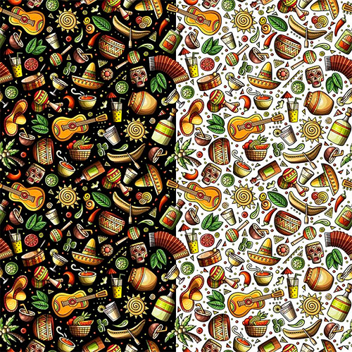 Latin America Cartoon Seamless Pattern ALM3EPP