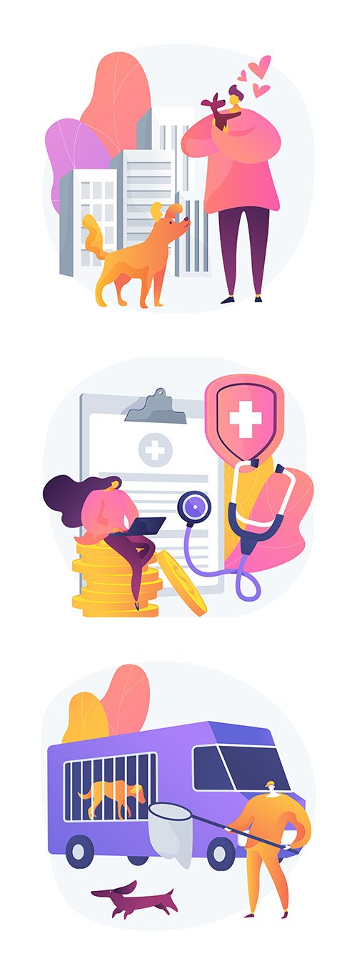 Health animals service concept illustrations