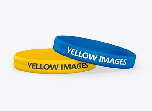 Two Matte Silicone Wristbands Mockup 55687