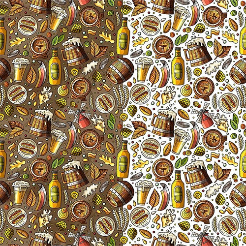 Beer Fest Cartoon Seamless Pattern AQ8JCTV