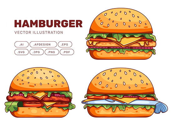 Hamburger with Various Variationsc VHGZDQ9