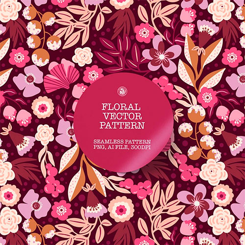 Vector Flowers - Pattern GJVF3GP