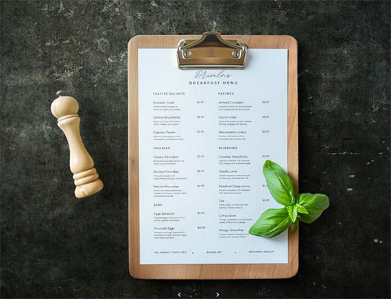 Food Menu Mockup RRYUBNG