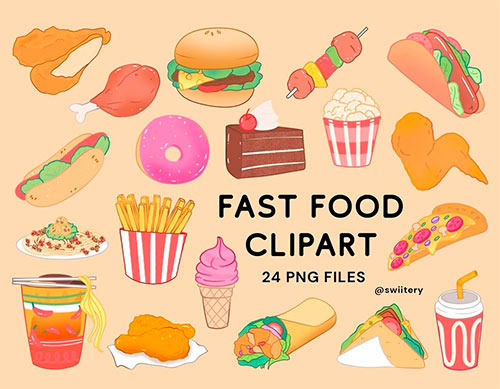 Fast Food Clipart Set - Swiitery A4RFPYV