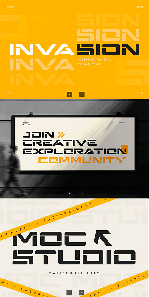 Invasion - Modern Futuristic Techno Font CVNPM6X