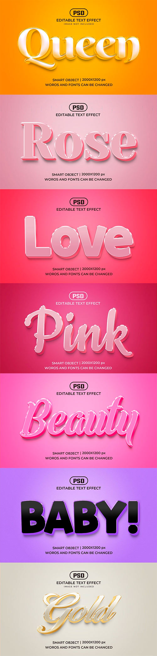 Psd text effect set part 47