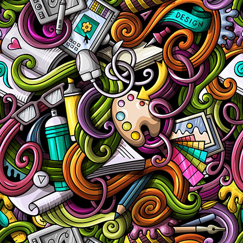 Design and Art Cartoon Seamless Pattern YW693D5