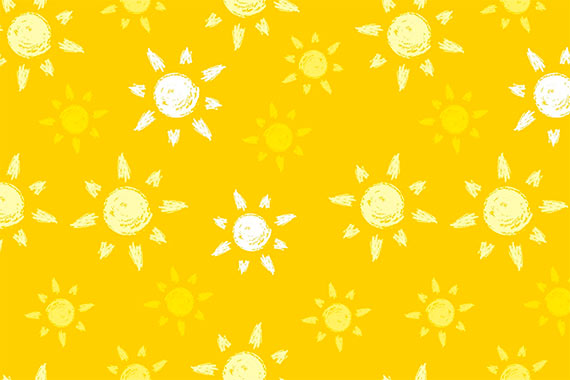 Hand drawn Seamless pattern with Cute Chalk Sun UBZRTW9