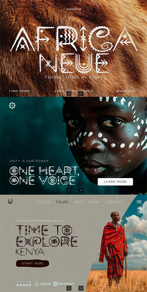 Africa Neue - Rustic Tribal Display Font XB45Q26