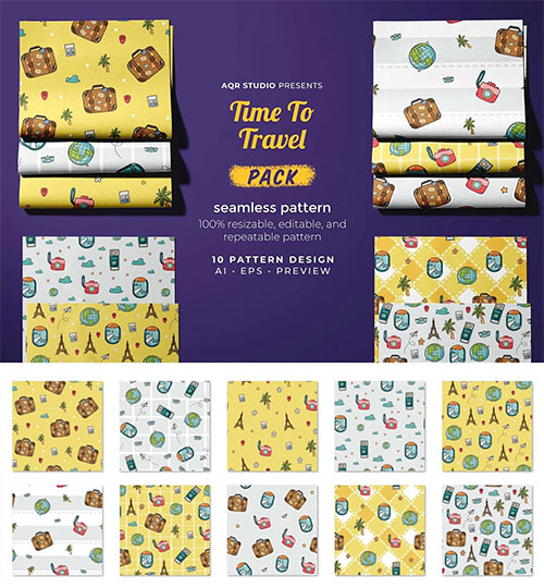 Time To Travel - Seamless Pattern BN5MKPV