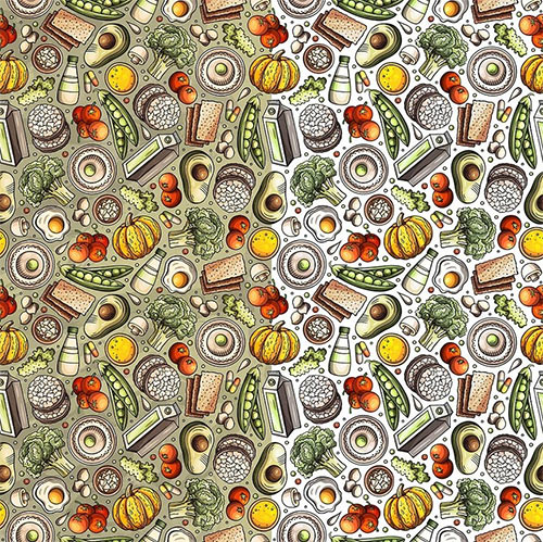 Diet Food Cartoon Seamless Pattern 78Y6DJS