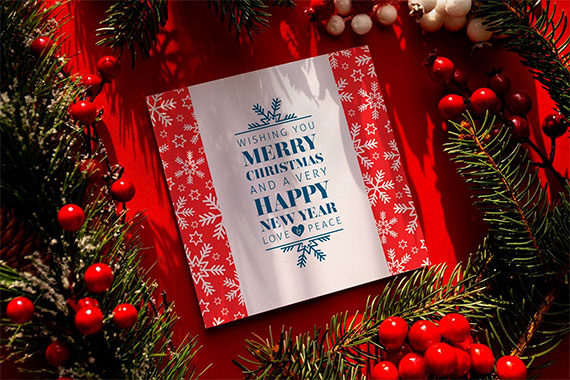 Christmas Card or Invitation Mockup WAQY2JF