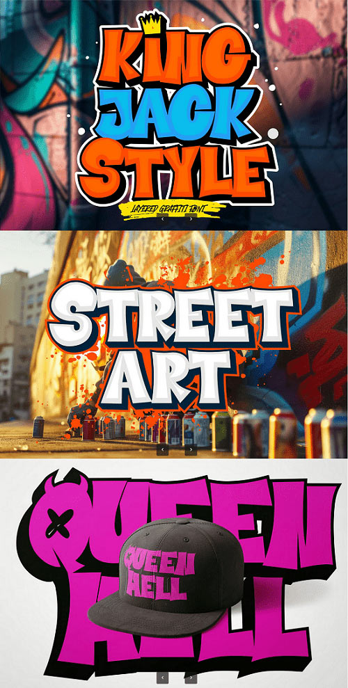 King Jack Style - Layered Graffiti Font SZJAVLN