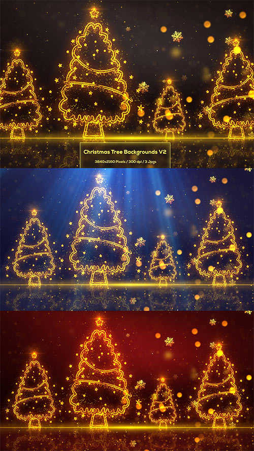 Christmas Trees Backgrounds V2 B58RR27