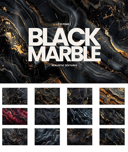 12 Black Gold Marble Textures DEHNLXA