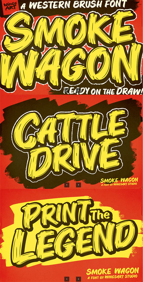 Smoke Wagon - A Western brush font ZW8ZHZH