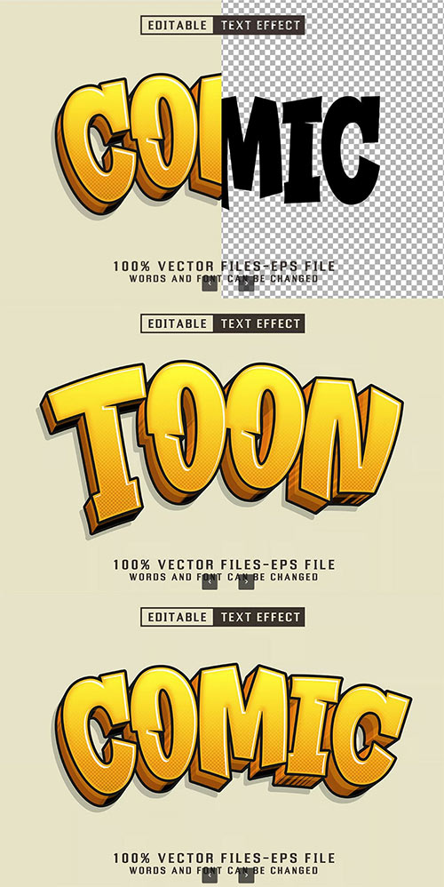 Comic 3d Cartoon Text - Editable Text Effect HSSAPAM