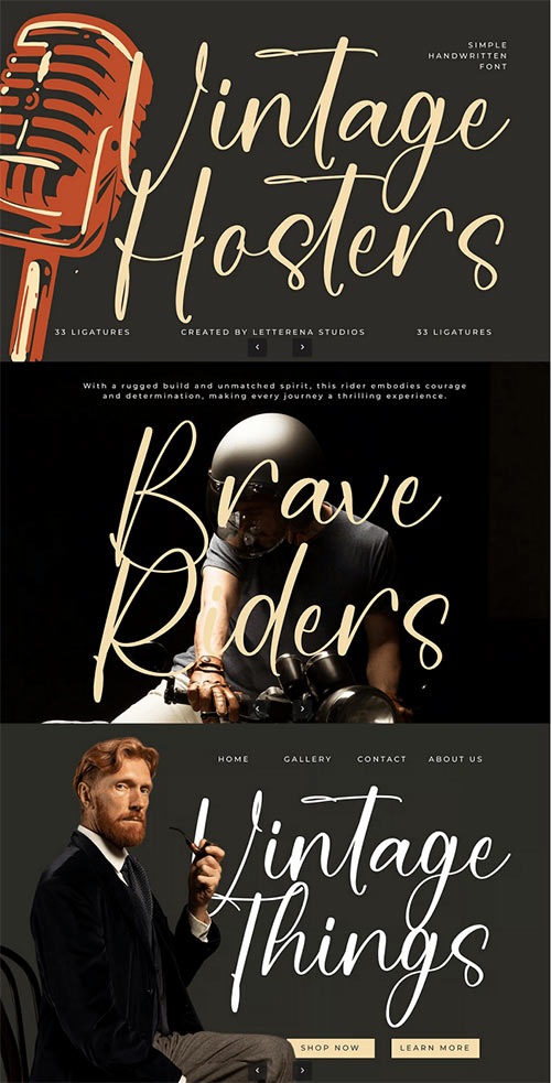 Vintage Hosters Simple Handwritten Font NPVBHRE