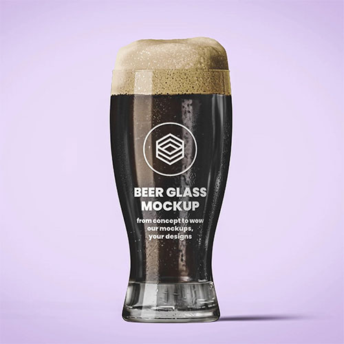 Dark Beer Glass Mockup 9TF2DLT