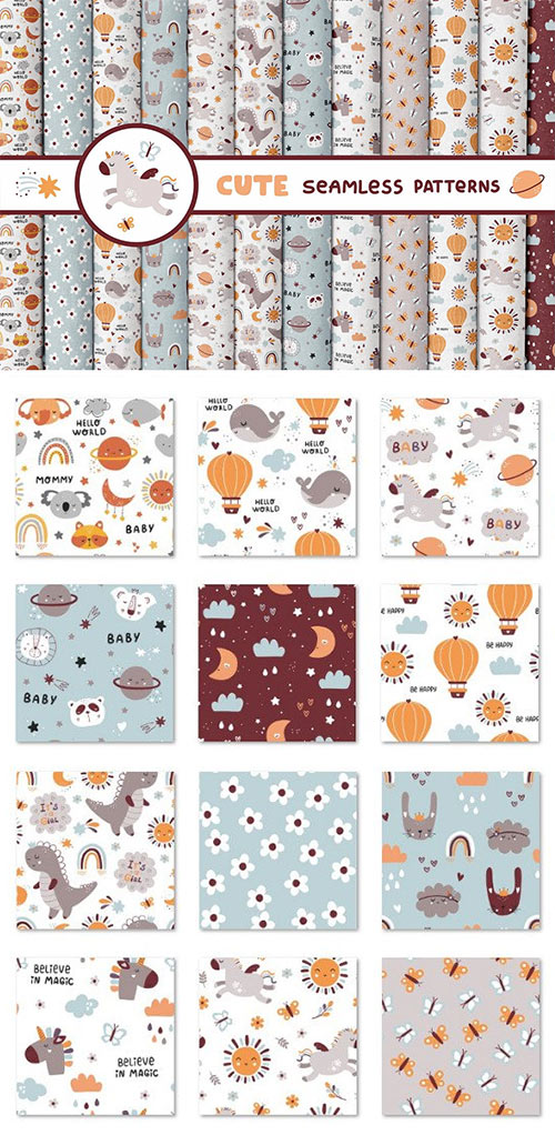 Cute Baby Patterns Collection E3724R9