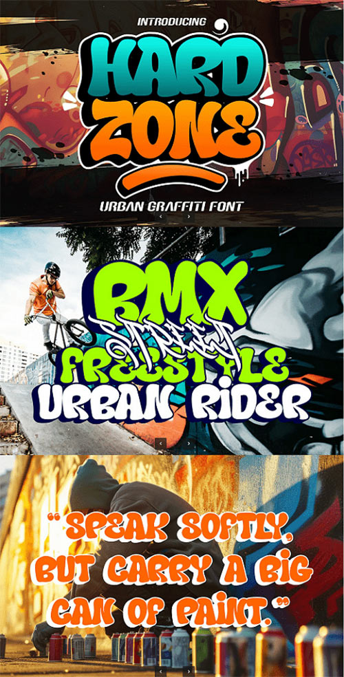 Hard Zone - Shadowed Graffiti Font D4MQJA3