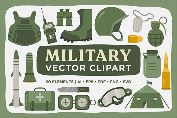 Military Vector Clipart Pack 3D7FNTP