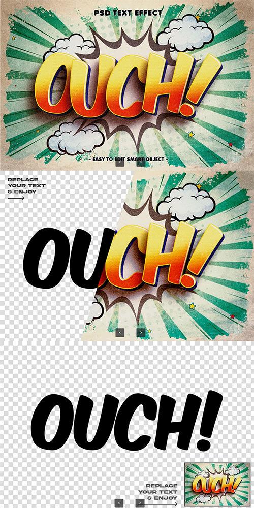 Ouch Comic Style Editable Text Effect FSPFXSF