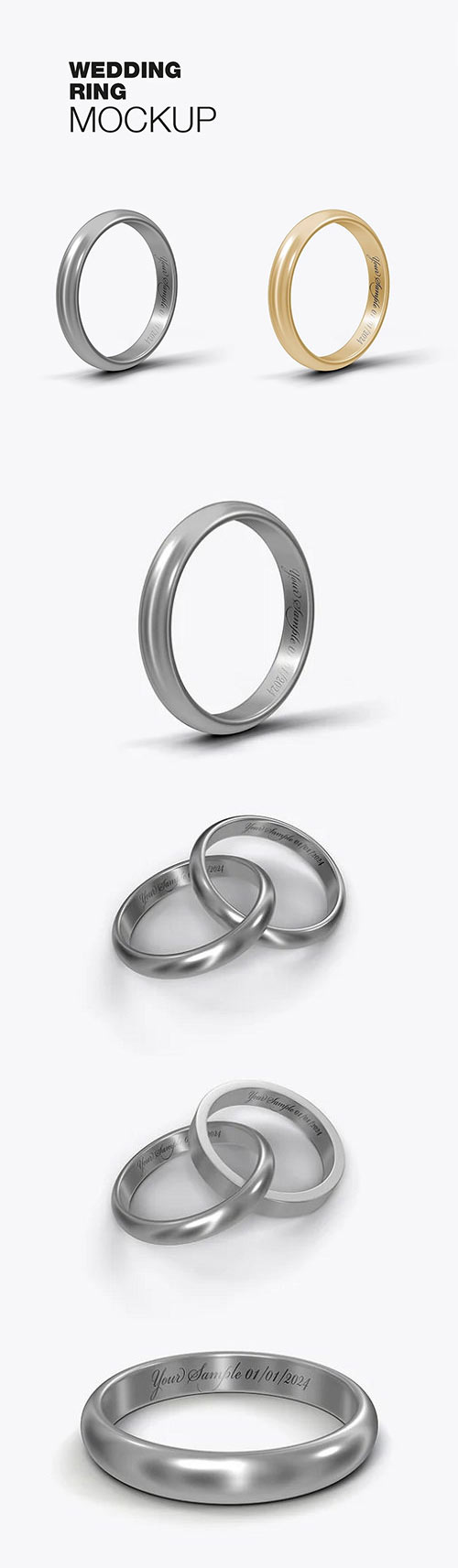 Set Wedding Ring Mockup KCAPRGK