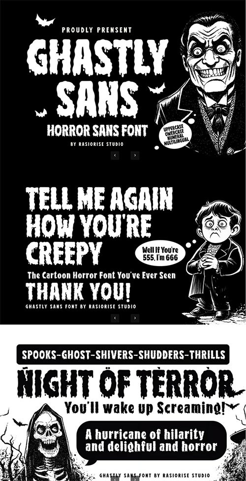 Ghastly Sans - Horror Sans Display Font G72N67R