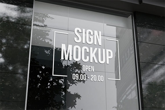 Logo on Glass Window Mockup N76JUBF