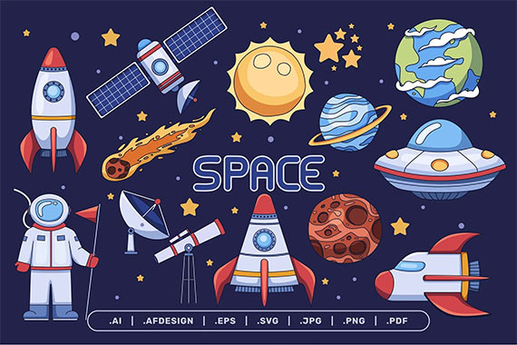 Space and Astronomy Element Clipart HQARDMM