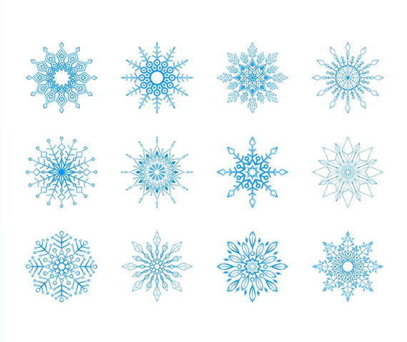 Snowflakes Illustration Set Collection WJX9AXK