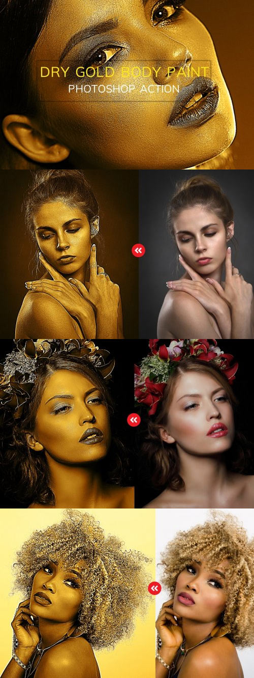 Dry Gold Body Paint-Photoshop Action