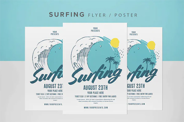 Surfing Flyer PSD