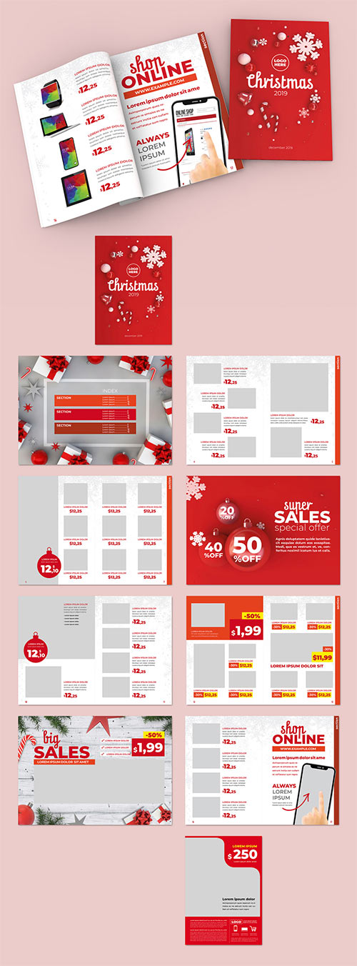 Christmas Style Product Catalog Layout INDT