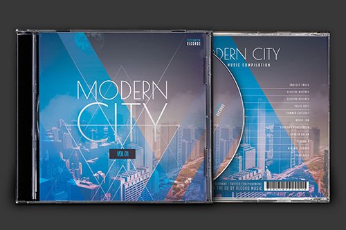 Modern City CD Cover Artwork PSD
