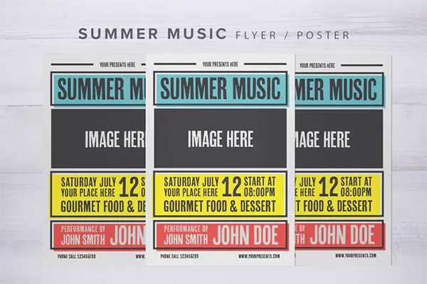 Summer Music Flyer PSD