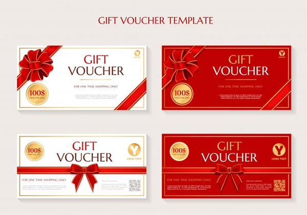 Gift Voucher Red and White Template