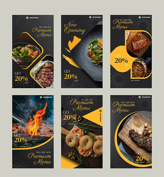 Steak Restaurant Flyer Template Instagram History Banner