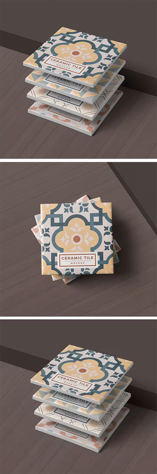 Square Ceramic Tile Mockup 8MN753S