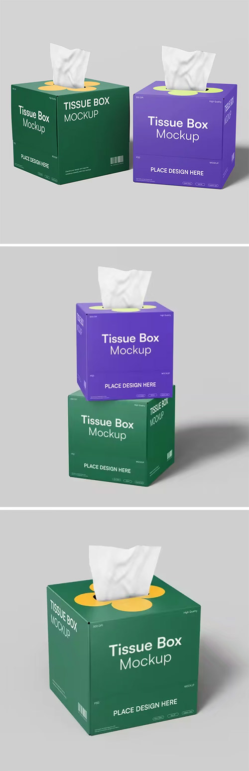 Tissue Box Square Mockup VHDDCFU