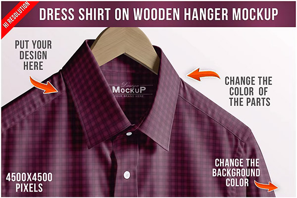 Dress Shirt on Wooden Hanger CJSWXUL